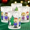 Peanuts Christmas Frosted Glass, Set of 4