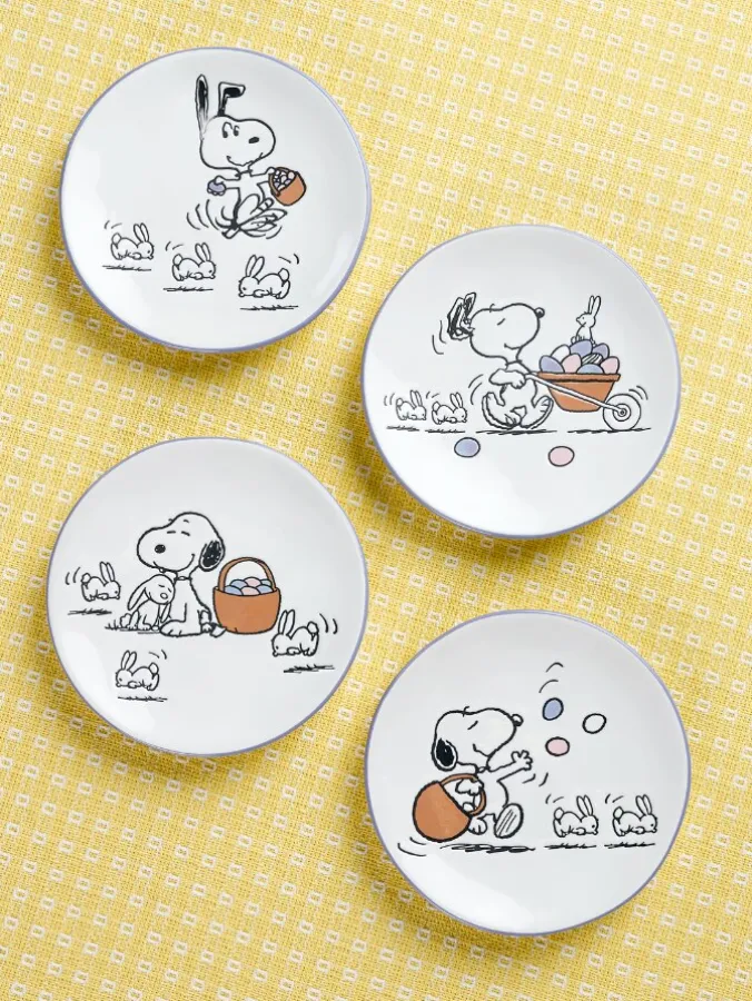 Peanuts Easter Appetizer Plates, Set of 4