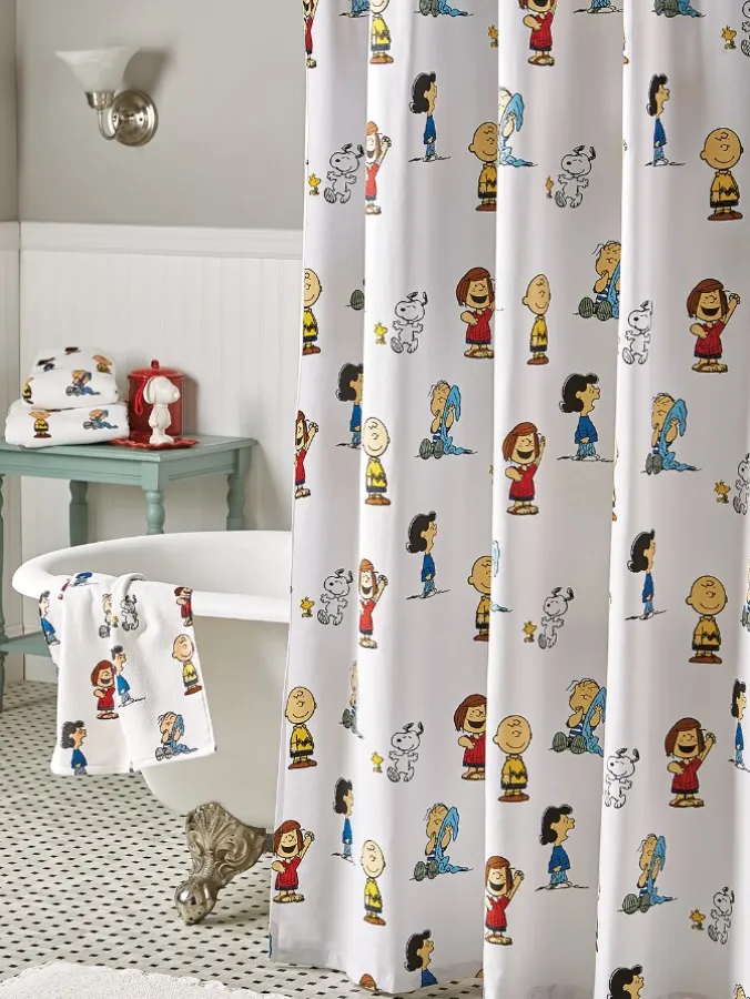 Peanuts Gang Cotton Shower Curtain