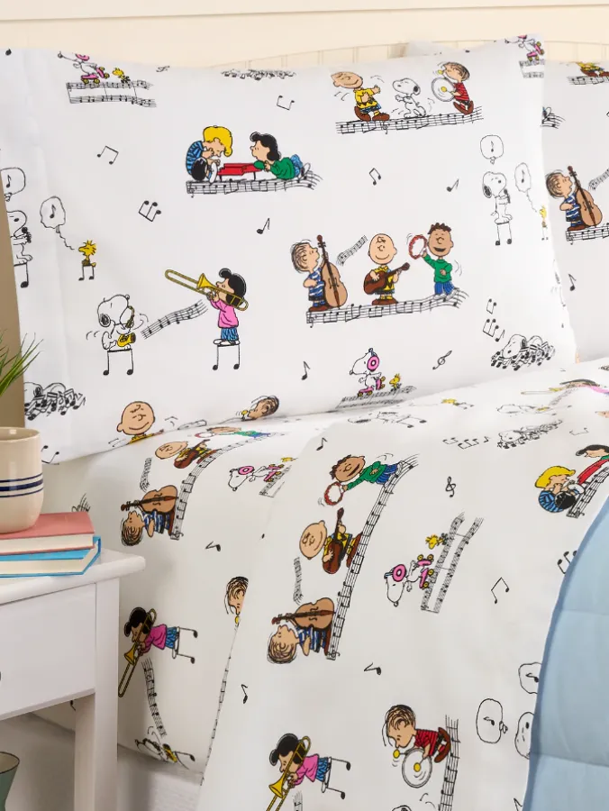 Peanuts Joyful Jamboree Percale Sheet Set