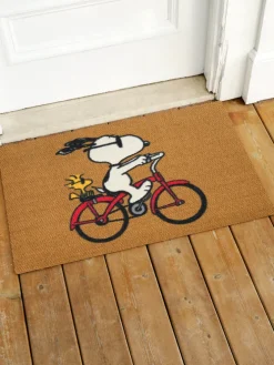 Peanuts Snoopy and Woodstock's Bicycle Adventure Indoor/Outdoor Rug and Doormat