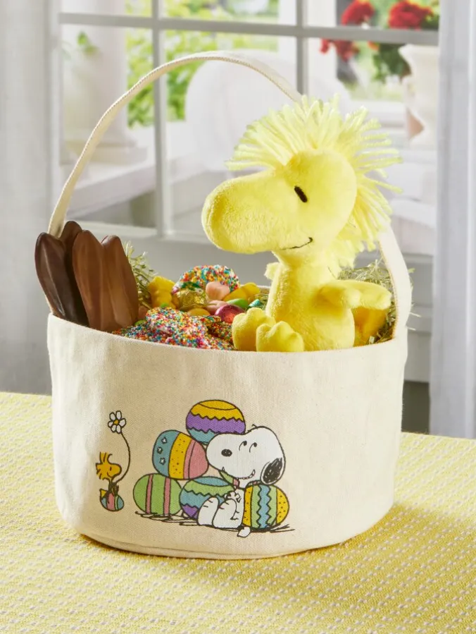 Peanuts Snoopy and Woodstock Canvas Easter Basket