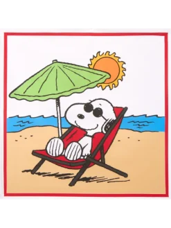 Peanuts Snoopy's Beach Day 18 Inch Indoor/Outdoor Throw Pillow Cover
