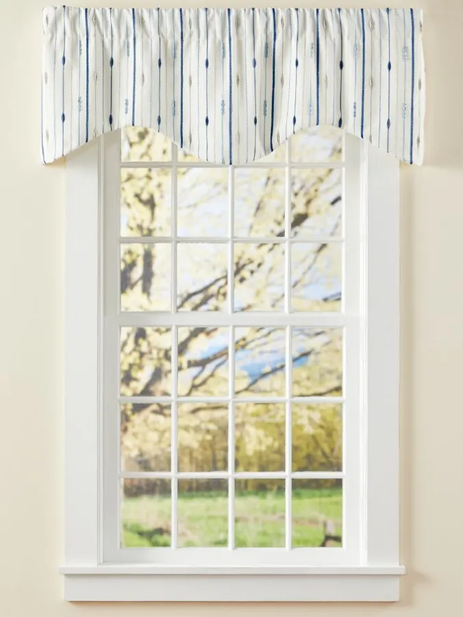 Pennington Stripe Lined M-Shaped Rod Pocket Valance