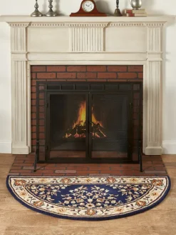 Persian-Style Half-Round Hearth Rug