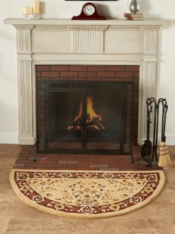 Persian-Style Half-Round Hearth Rug