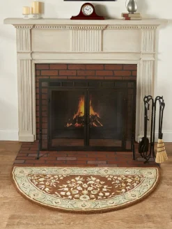Persian-Style Half-Round Hearth Rug