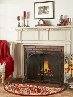 Persian-Style Half-Round Hearth Rug