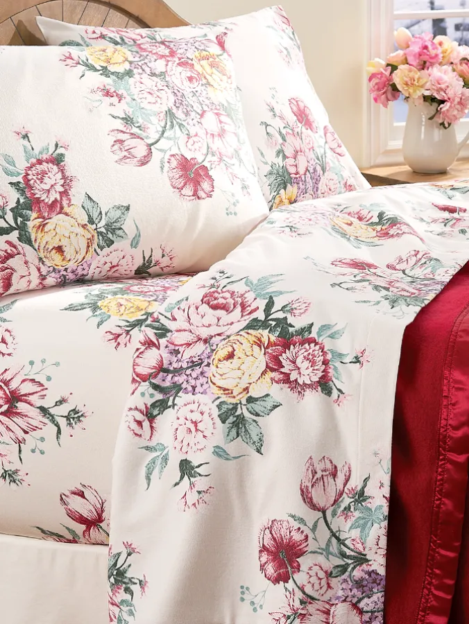 Petals of Paradise Portuguese Cotton Flannel Sheet Set