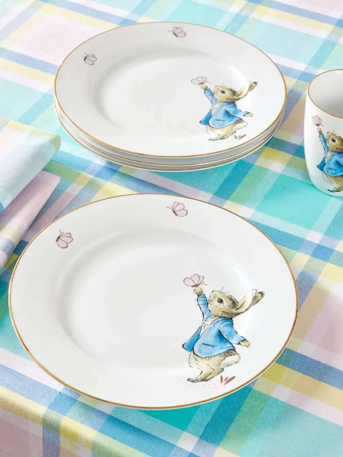 Peter Rabbit Porcelain Dinner Plate, Set of 4