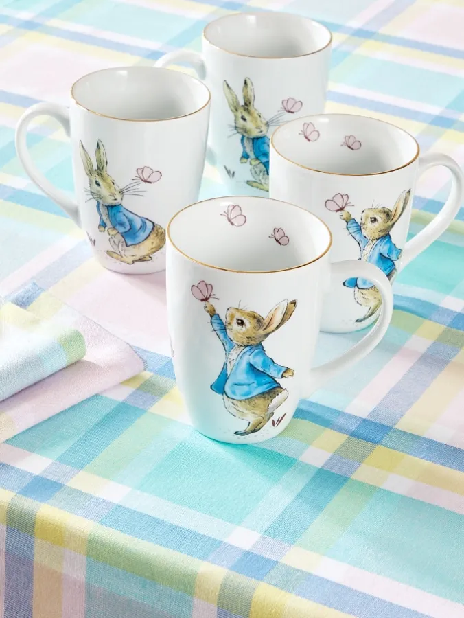 Peter Rabbit Porcelain Mug, Set of 4