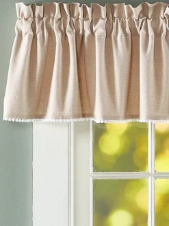 Petite Hobnail Trim Rod Pocket Tailored Valance