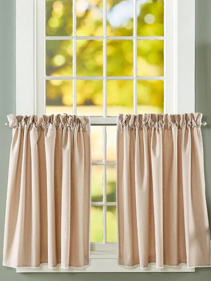 Petite Hobnail Trim Rod Pocket Tiers