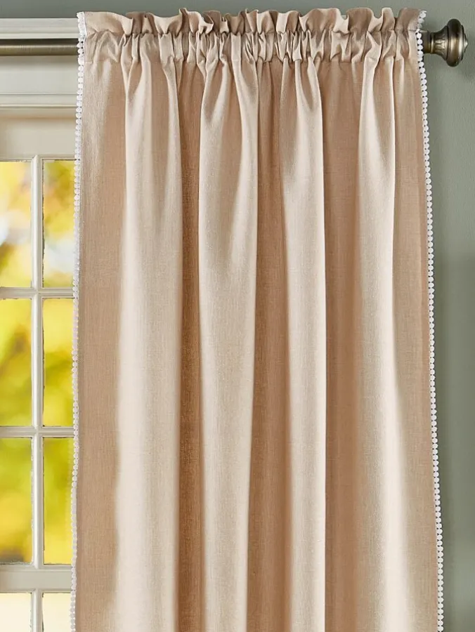 Petite Hobnail Trim Rod Pocket Curtains