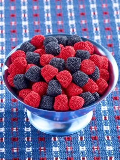 Petite Strawberry and Blueberry Nonpareil Gummy Drops