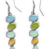 Pewter and Enamel River Stone Drop Earrings