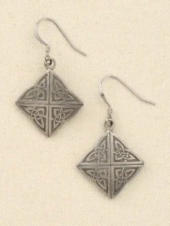 Pewter Celtic Knot Drop Earrings