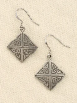 Pewter Celtic Knot Drop Earrings