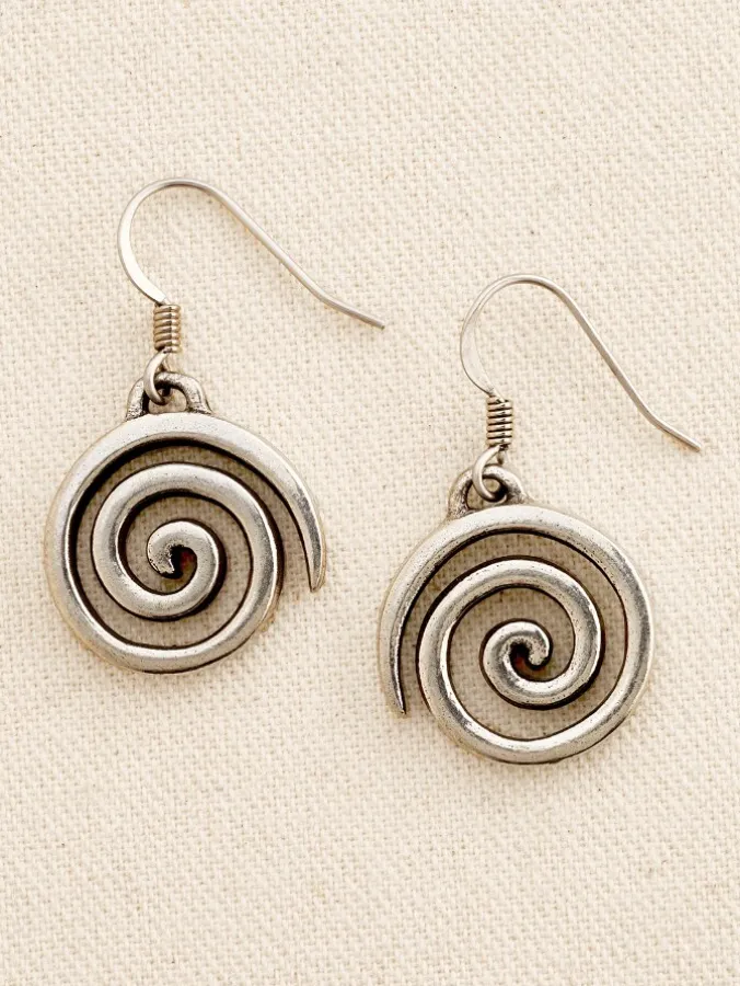 Pewter Spiral Drop Earrings