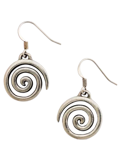 Pewter Spiral Drop Earrings