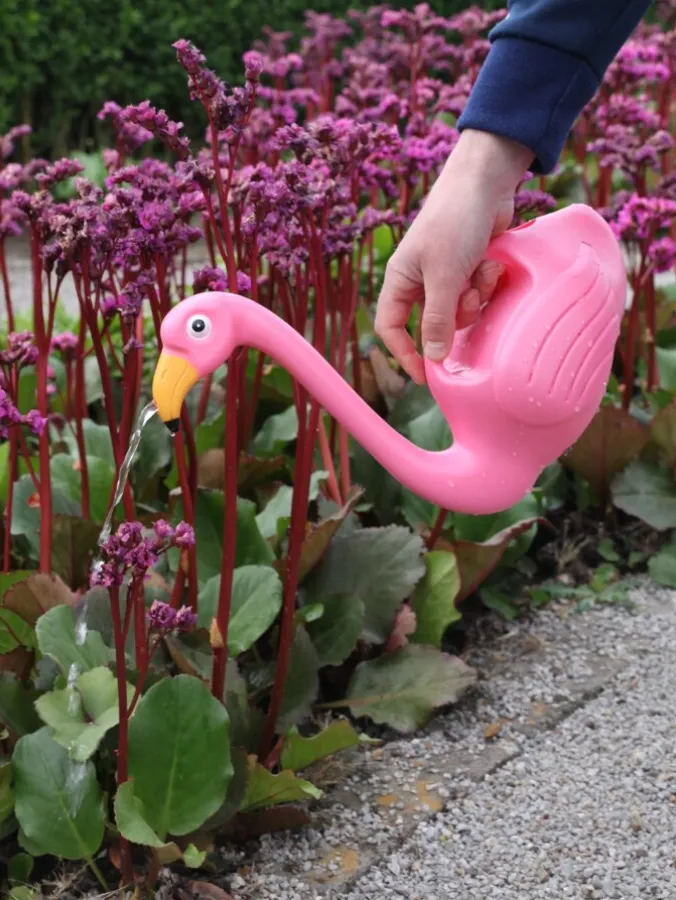 Pink Flamingo Watering Can