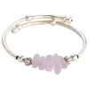 Pink Tumbled Glass Memory Wire Bracelet