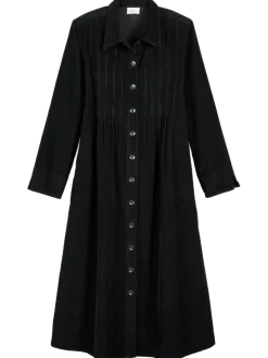 Pintuck Cotton Corduroy Dress