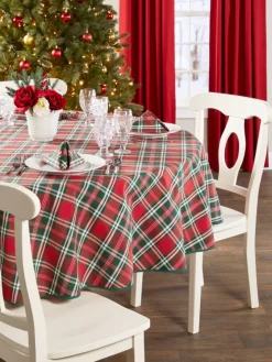 Plaid Easy-Care Tablecloth