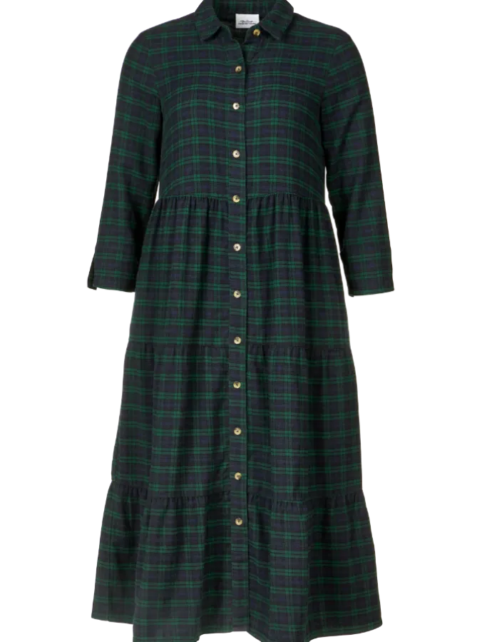 Plaid Flannel Tiered Midi Dress
