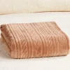 Plush Cable Fleece Throw Blanket