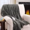 Plush Fleece Electric Heated Throw Blanket