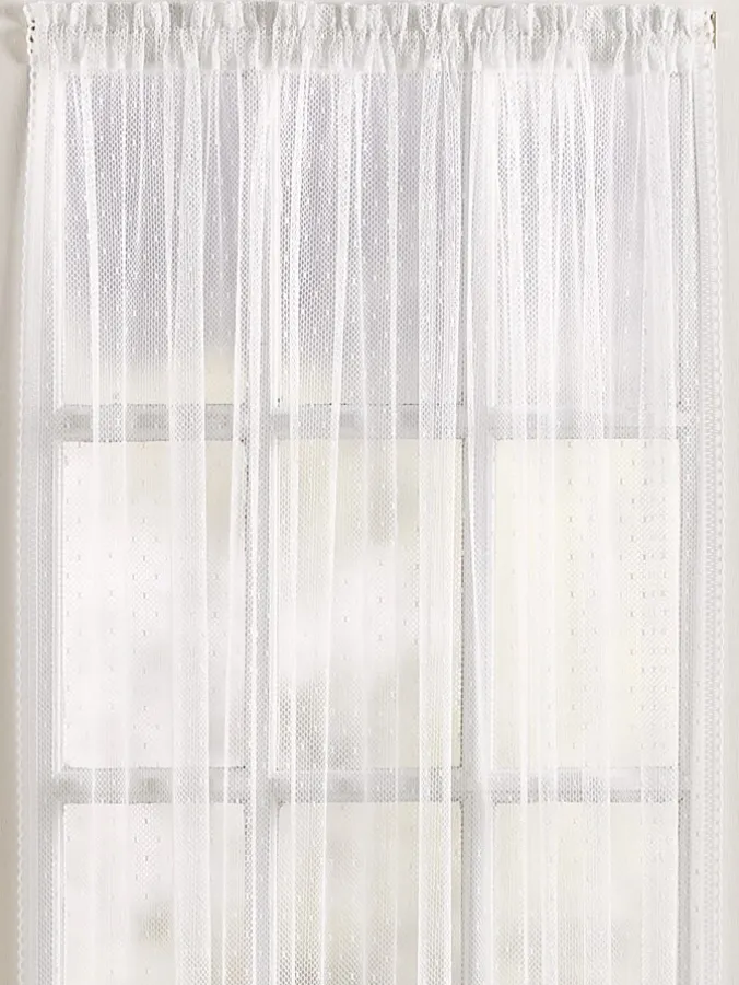 Point d'Esprit Rod Pocket Sheer Door Panel