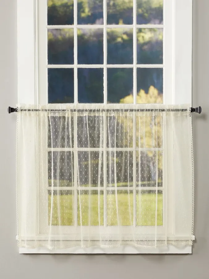 Point d'Esprit Rod Pocket Sheer Tier Panel
