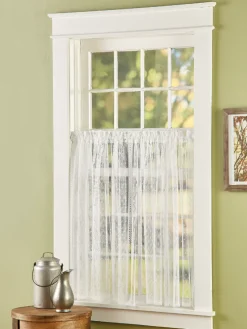 Point d'Esprit Rod Pocket Sheer Tier Panel