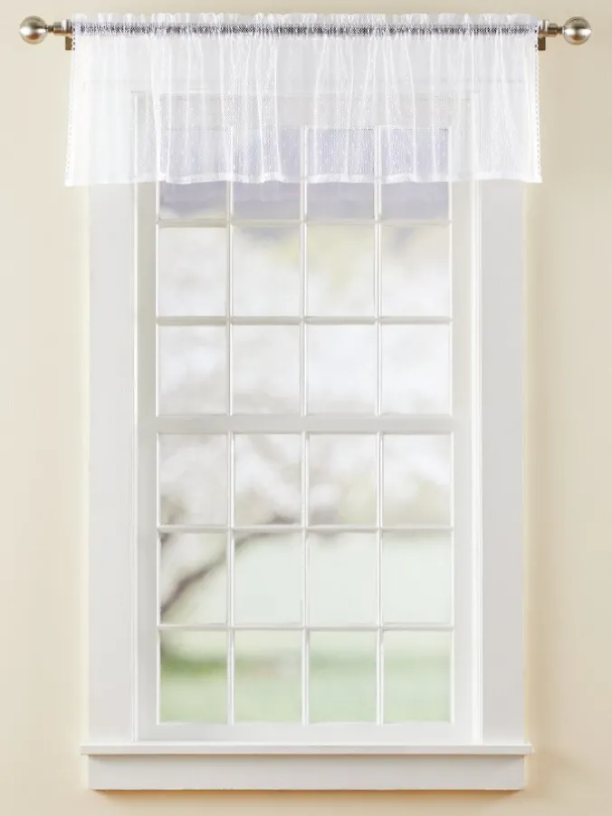 Point d'Esprit Rod Pocket Sheer Tailored Valance