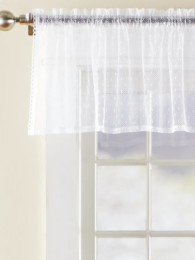 Point d'Esprit Rod Pocket Sheer Tailored Valance