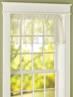 Point d'Esprit Rod Pocket Sheer Tailored Valance