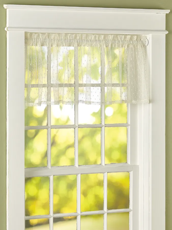 Point d'Esprit Rod Pocket Sheer Tailored Valance
