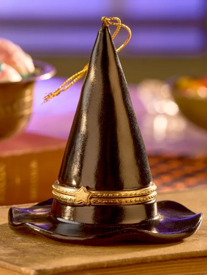 Porcelain Witch Hat Ornament and Trinket Box