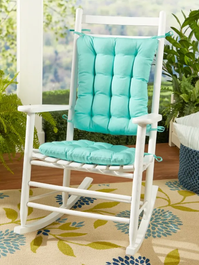 Porchside Never-Flatten Indoor/Outdoor Rocker Chair Cushion Set