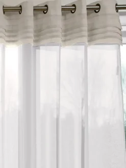 Portico Pleats Color Band Grommet Top Curtains by Country Curtains®
