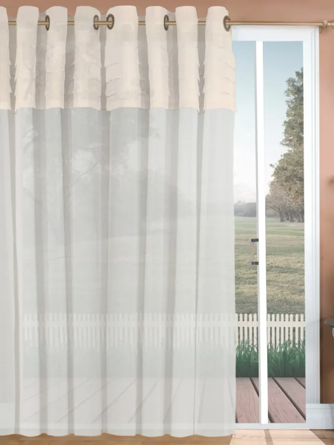 Portico Pleats Grommet Top Patio Panel With Pull Wand by Country Curtains®