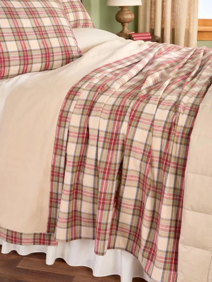 Portuguese Cotton Double-Flannel Blanket or Throw
