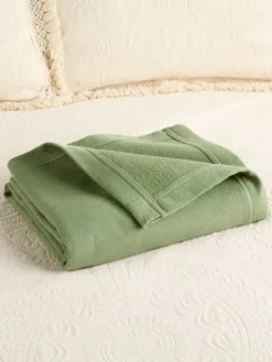Portuguese Cotton Double-Flannel Blanket or Throw