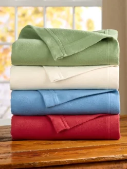 Portuguese Cotton Double-Flannel Blanket or Throw
