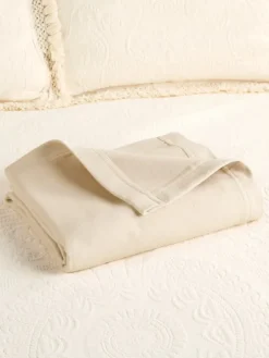 Portuguese Cotton Double-Flannel Blanket or Throw