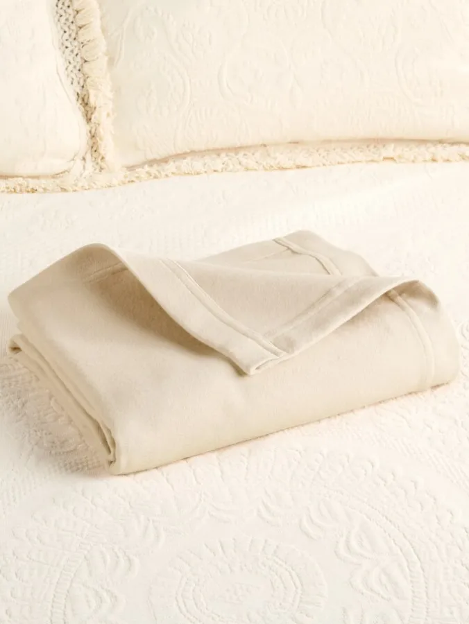 Portuguese Cotton Double-Flannel Blanket or Throw