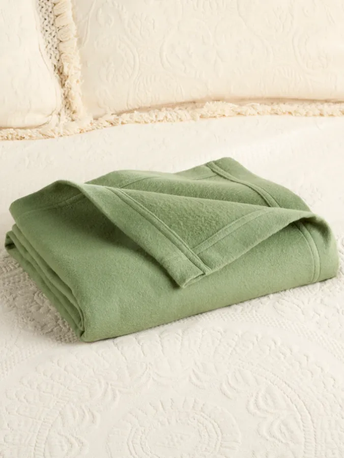 Portuguese Cotton Double-Flannel Blanket or Throw