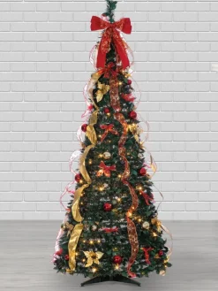 Pre-Lit Artificial Pop-Up Holiday Dream Decorated Christmas Tree