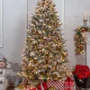 Pre-Lit Flocked Swiss Mountain Fir Artificial Christmas Tree